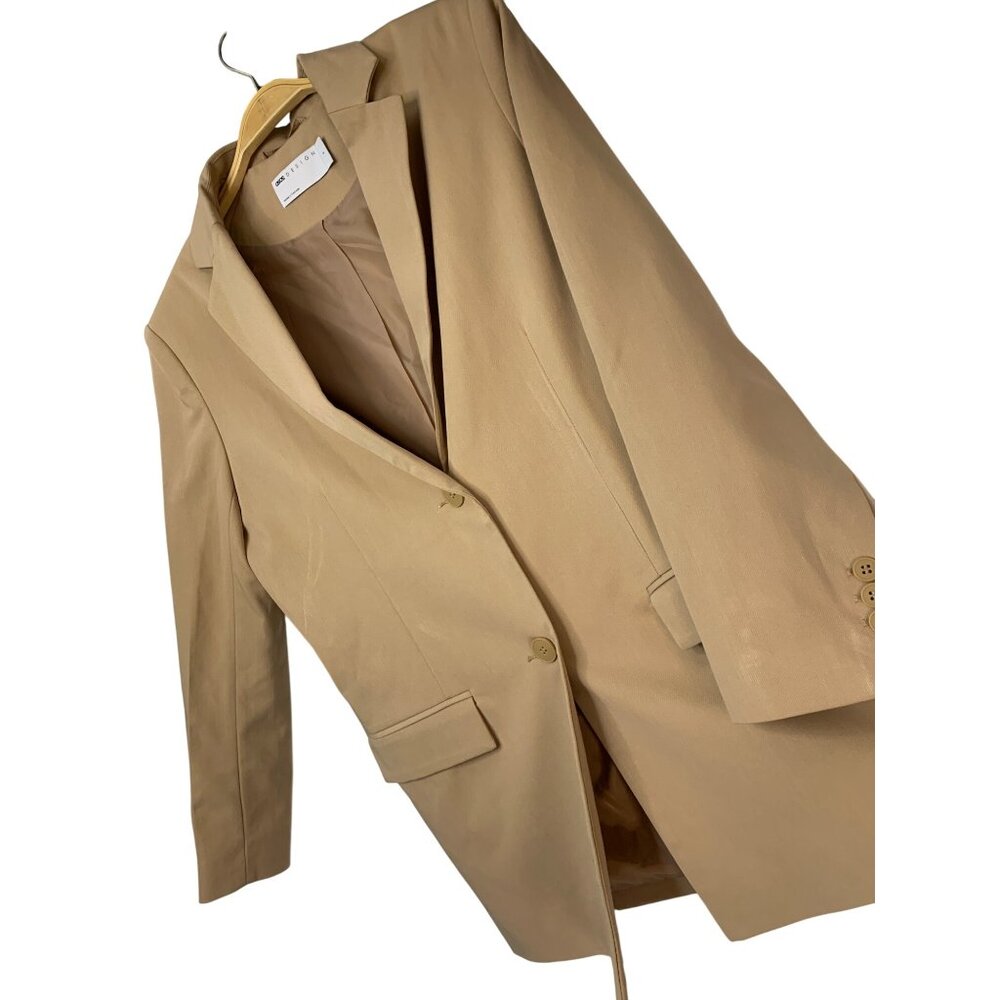 Asos Design Womens Dad Blazer S/M Camel Chino Two Button Oversized RHH10579